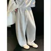 Conjunto de moda casual versátil de alta gama para hombre, estilo Hong Kong, sudadera holgada con doble cremallera y pantalón de chándal