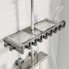 Estante para Ducha de Baño, Soporte para Barra de Ducha de Baño, Bandeja de Almacenamiento para Champú y Gel de Ducha de Baño