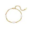 Juego de Accesorios de Perlas Simples Populares de Primavera Europeos y Americanos Acero Titanio Nicho Lujo Accesible Diseño Pulsera Collar para Mujer