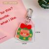Estilo Ins Japonés y Coreano Lindo Dibujo Animado Navideño Cadena de Llavero Acrílico Colgador Pequeño Corazón de Chica Accesorios de Ropa