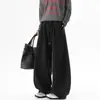Pantalones de chándal anchos de algodón premium para otoño 2026 para hombres y mujeres, corte relajado, cordón, caída, pierna recta, pantalones casuales de moda