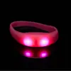 Pulseira Luminous LED Ativada por Som de Silicone Integral Personalizada pelo Fabricante, Pulseira Luminous, Adereços para Torcida em Festas, Pulseira Fluorescente