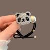 Estilo Francés Lujo Ligero Gama Alta Pedrería Panda Cuerda para el Cabello Duradera de Alta Elasticidad para Mujer Estilo Coreano Nueva Linda Cuerda de Cabeza de Oso para Mujer