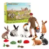 Simulação Transfronteiriça Mini Fazenda Aves Galinha Pato Ganso Vaca Ouro Animal Pequeno Modelo em Miniatura Ornamentos de Mesa de Areia Atacado