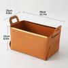 Caja de almacenamiento de escritorio de cuero, caja de cosméticos para el cuidado de la piel, caja coleccionable, cesta plegable de PU para guardar ropa, juguetes y libros.