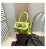 Bolsa Mini de Mão Texturizada Estilo Coreano 2025 Menina Laço Corrente Batom Fone de Ouvido Transversal Moderna