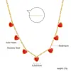 Colar com Pingente Criativo de Morango em Acrílico Coração Vermelho com Gotejamento de Óleo Corrente para Clavícula Joia de Aço Inoxidável