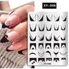 Nova Placa de Aço para Nail Art Francesa Flor Sorriso Grade Irregular Placa de Aço para Nail Art com Película Transparente