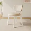 Cadeira de Jantar em Madeira Maciça Casa Moderna Estilo Creme Cadeira Estofada Banqueta de Jantar Hotel Negociação Leve Luxo Encosto Cadeira de Jantar