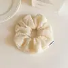 Elástico de cabelo em renda vazada cor creme estilo coreano, fresco e de marca, para meninas prenderem rabos de cavalo, acessório de cabelo faixa de cabeça