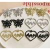 Colgante de aleación con forma de corazón de melocotón y llama de mariposa con simulación de viento oscuro, ideal para hacer tú mismo, para chica dulce y genial, pulsera y collar, venta al por mayor