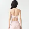 Nuevo estilo de sujetador deportivo con cuello halter para mujer, top tipo tank top de una sola pieza con espalda hermosa para yoga, sujetador a prueba de impactos para correr y Pilates