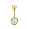 Aço inoxidável com zircônia de cabeça dupla, piercing básico para umbigo, haste de argola para umbigo, comprimento 1,6x 10/12mm, joias para piercing, atacado