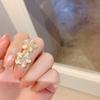 Estilo coreano Dongdaemun S925 Prata Agulha Simples Olho de Gato Pedra Strass Flor Brincos de Brinco Moda Distintiva Pequeno Estilo Fresco Feminino