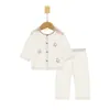 Roupa de Casa Fina para Bebê Recém-Nascido, Conjunto de Blusa Ultrafina de Algodão Sonho para Verão, Calças Largas para Bebê, Condicionador de Ar