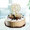 Insertos de Madera Creativos para Pastel Mr & Ms Tarjeta Insertable para Pastel Fiesta de Cumpleaños Árbol Pequeño Insertos de Madera para Pastel