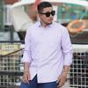 Camisa de manga larga para hombre de talla grande First Wolf, camisa informal de negocios holgada de cuadros teñidos en hilo, de manga larga