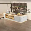 Bancada de trabalho simples para floricultura, mesa para cortar frutas em loja de frutas, balcão de bar de água, balcão de bar de loja de milk tea, balcão de caixa de cafeteria