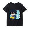 Nueva camiseta de anime japonés europeo y americano spell back battle manga corta bidimensional ropa para padres e hijos estudiante casual uniforme de clase estampado