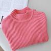 [Pronta Entrega Suéter Feminino Coreano Grosso 2025 Outono e Inverno Novo Estilo Camiseta Básica de Gola Alta para Crianças Moda Bebê Branco