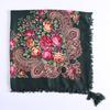 Pañuelo de Algodón Estampado Ruso para la Cabeza Bufanda para Mujer Otoño e Invierno Estilo Étnico Chal Pequeño Pañuelo Cuadrado Pequeño de Flores Retro para Mujer
