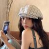 Boina Vintage de Cuadros Nube para Mujer 2025 Primavera Nuevo Estilo Pequeño Sombrero de Pintor que Favorece el Rostro Circunferencia de Cabeza Grande Gorra Octogonal Moderna