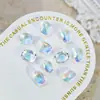Moderna Nueva Decoración de Uñas Sal Marina Cristalina Pedrería Transparente Fondo Irregular Puntiagudo Aurora Iridiscente Corazón Torcido Decoraciones para Uñas