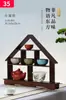 Estante para Tazas de Té de Madera Maciza J Estante Bogu Estilo Chinoiserie Caja de Almacenamiento Estante de Almacenamiento de Mesa Tetera de Té Pu'Er Alrededor de la Estufa Preparación de Té Juego de Té con B