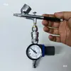 Compresor de Aire Pistola Pulverizadora Aerógrafo Válvula Reguladora de Presión Neumática Válvula de Ajuste de Presión de Aire Válvula Reductora de Presión Ajustable de Gas Manómetro de Presión de Aire