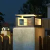 Luz de Jardín Impermeable para Exteriores, Luz de Poste Alimentada por Energía Solar, Luz Superior para Poste de Valla de Villa, Modelo Alimentado por Electricidad