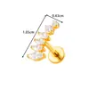 Joyería para Piercing Henson G23/F136 de Titanio con Tornillo de Cereza Incrustado de Circonita Stud para Labio Stud para Cartílago Auricular Joyería para Piercing