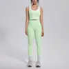 Nuevo conjunto de yoga a colorblock transfronterizo con tacto nude, casual y versátil, acanalado, de cintura alta, para ejercicio al aire libre, conjunto de seis piezas