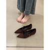 Zapatos Mary Jane de Tacón Grueso Estilo Francés con Punta para Mujer 2025 Nuevo Ante Bajos Slip-On Versátiles Zapatos Individuales
