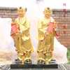 Menino Dourado Menina Jade Criança da Boa Sorte Estátua de Buda de Resina Criança Menino Menina 88cm 1.46m Ornamento de Adoração Estátua de Criança