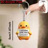 Chaveiro Pingente Acrílico Transfronteiriço 2D Plano Simulação Pato Amarelo Quente Venda Temu Shein Decoração Presente