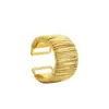 Anillo Abierto Tejido Rayado Personalizado de Nuevo Estilo Transfronterizo Europeo y Americano, Versión Ancha Irregular, Anillo de Moda Ajustable Exagerado
