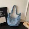 Bolsa de Grande Capacidade Feminina 2026 Nova Verão Casual Jeans Single Shoulder Bag Moda Versátil Crossbody Bolsa Dumpling
