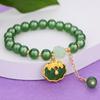 Pulsera de Cuentas de Trébol de Cuatro Hojas Pulsera de Vidrio de Trébol de Cuatro Hojas Estilo Chino Joyería Mejor Amiga Hebilla de Seguridad Pulsera Fresca Venta al por Mayor
