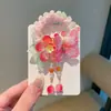 Acessórios de cabelo Hanfu estilo chinês para crianças, elásticos de cabelo com flor vermelha estilo etéreo e antigo, adequados para coques e rabos de cavalo