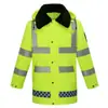 Conjunto de Capa de Chuva Acolchoada de Algodão com Refletivos e Calça de Chuva, Tipo Separado, Masculino, para Tráfego, Administração de Estradas, Gerenciamento de Propriedades, Segurança, Fluorescente, À Prova de Tempestade, Roupa de Trabalho