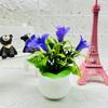 5 Grande Lírio Pequeno Quadrado Vaso Bonsai Simulação Planta Verde Vasos de Plantas Ornamentos Escritório Desktop Decoração Ornamentos de Flores