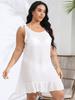 Blusa playera con volantes y lazo para mujer, vestido sexy sin espalda, talla grande, estilo europeo y americano, transfronterizo