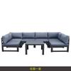 Conjunto de sofá y mesa de centro de metal para jardín al aire libre, combinación de muebles industriales para patio, hotel, villa y balcón al aire libre.