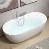 Bañera independiente de acrílico para un solo adulto, tamaño pequeño para el hogar, integrada sin costuras, de alta gama para hotel