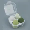 Set de Esponjas de Maquillaje con Forma de Huevo de Cuatro Compartimentos, 4 Piezas, Esponja que No Absorbe Polvo, Esponja de Forma de Gota de Agua de Doble Uso Húmeda y Seca, Herramienta de Maquillaje