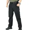 Pantalones Casuales para Hombre Primavera y Otoño Sueltos Rectos Cargo Funcionales para Exteriores Pantalones Largos Bolsillos Grandes Textura Ligeramente Arrugada