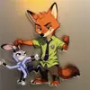 Nuevo Imán Magnético Giratorio para Refrigerador de Zootopia con Buen Aspecto Decoración Periférica de Nick y Judy como Regalo para Amigos