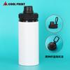 Transferencia de calor creativa 600ml hervidor de aluminio con anillo de cuero hervidor deportivo portátil revestimiento de sublimación hervidor deportivo en blanco