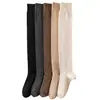 Calcetines de pierna corta para mujer calcetines de otoño e invierno calcetines de longitud media ins moda tendencia color sólido algodón calcetines altos cálidos presión fina