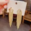 Pendientes Geométricos de Rombo Exagerado con Borlas Estilo Europeo y Americano Estilo Metálico Pendientes de Moda Sencillos Pendientes Personalizados Venta al por Mayor